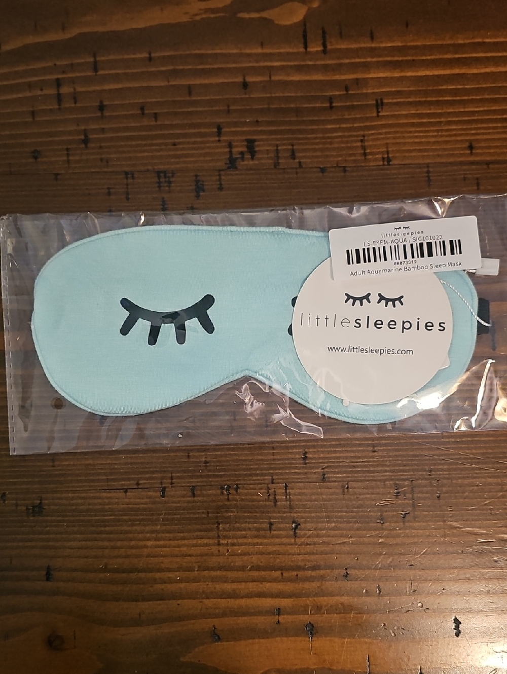 Little Sleepies Aquamarine Eye Mask with Eyelash Print